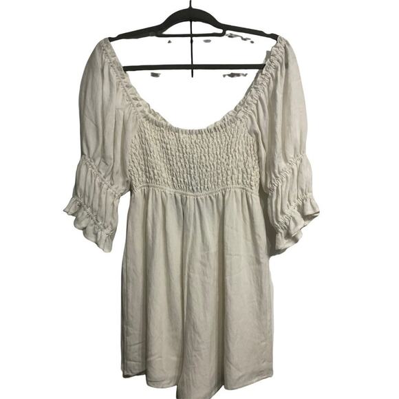 NWT Le Lis Women's Puff Sleeve White Romper SIZE Small - Picture 8 of 10